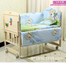 Promotion! 10PCS Baby cot bedding set,baby bed Children bed bedding around Baby products (bumpers+matress+pillow+duvet)