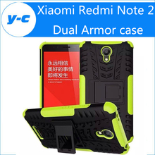 Xiaomi Redmi Note 2 Case Original Mix Color TPU PC Plastic Dual Armor Cover Stand Cover