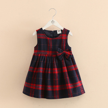 New Autumn Winter Girl princesse Dresses baby Girls England Plaid kilt dresses Children kids Grid party dress school for girls