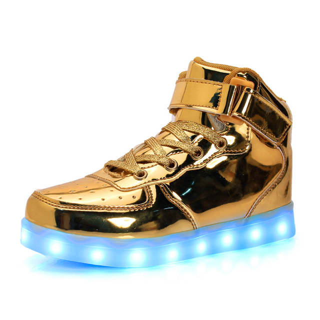 2016 7 Цвета детская Мода USB Аккумуляторная Светодиодные Shoes/Осень Дети Светящиеся Кроссовки для Мальчиков и Девочек бесплатная Доставка