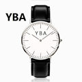 2016 casual fashion YBA brand Leather Watchband couple watches dial waterproof ultrathin silver gilt quartz watch