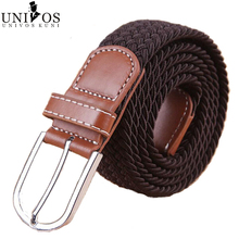 2014 New Fashion Elastic Waistband Woven Canvas Belt Men Women Wild Casual Belt Buckle Korean Strap T173