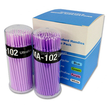 100pieces Pack Disposable Makeup Brushes Swab Lint Free Micro Brushes Eyelash Extension Tool Individual Lash Glue