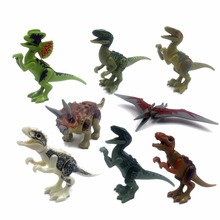 2016HOT 1-8pcs/lot Dinosaurs of Jurassic Park World movie Toy Building Blocks Model Toys Minifigures Brick Compatible with Lego