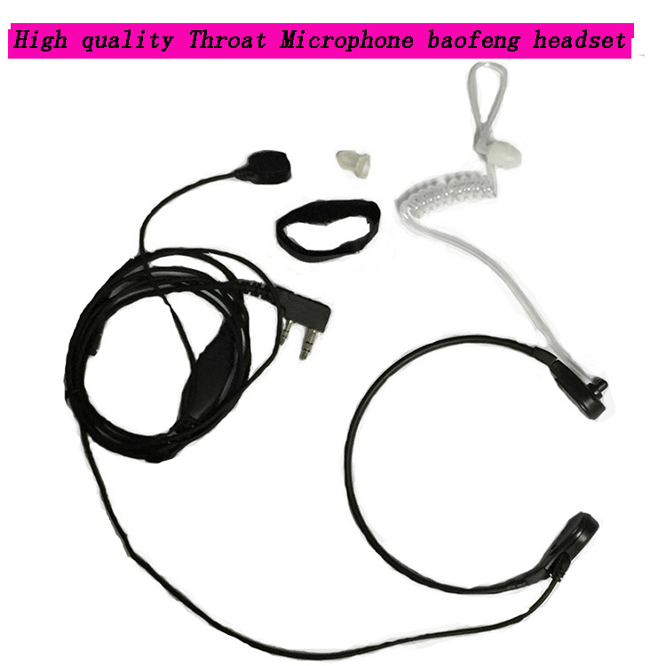 2 Pin PPT baofeng Headset Throat Microphone For uv 5r baofeng uv 5r BF 888S Kenwood