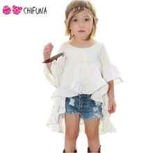 New Fashion 2016 Girls Dress Kids Clothes Fairy Style Wrinkle Free Ruffles Cotton Three Quarter Sleeves Casual Kids Girl Dress