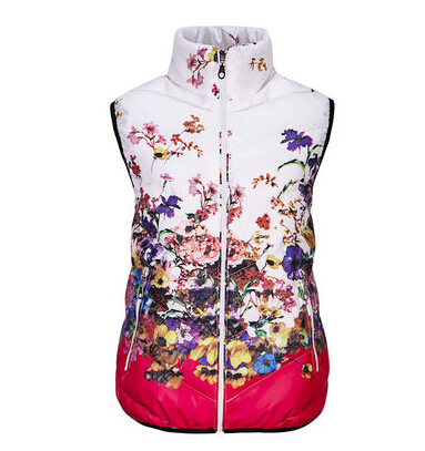 2015 New Fashion Winter Autumn stand collar Vest Women printed cotton Down Vests Plus Size Waistcoat h358