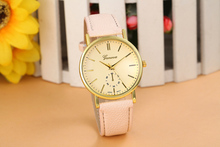 2015 PU Leather strap GENEVA Watches Women Casual wristwatch Dress Analog Qrtzua Watches relogio feminino montre