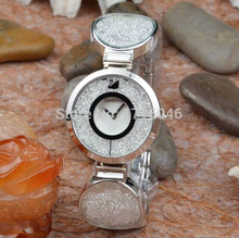 2015 3 Color de la mujer lujo del diamante reloj de cuarzo reloj pulsera de cuarzo de acero inoxidable