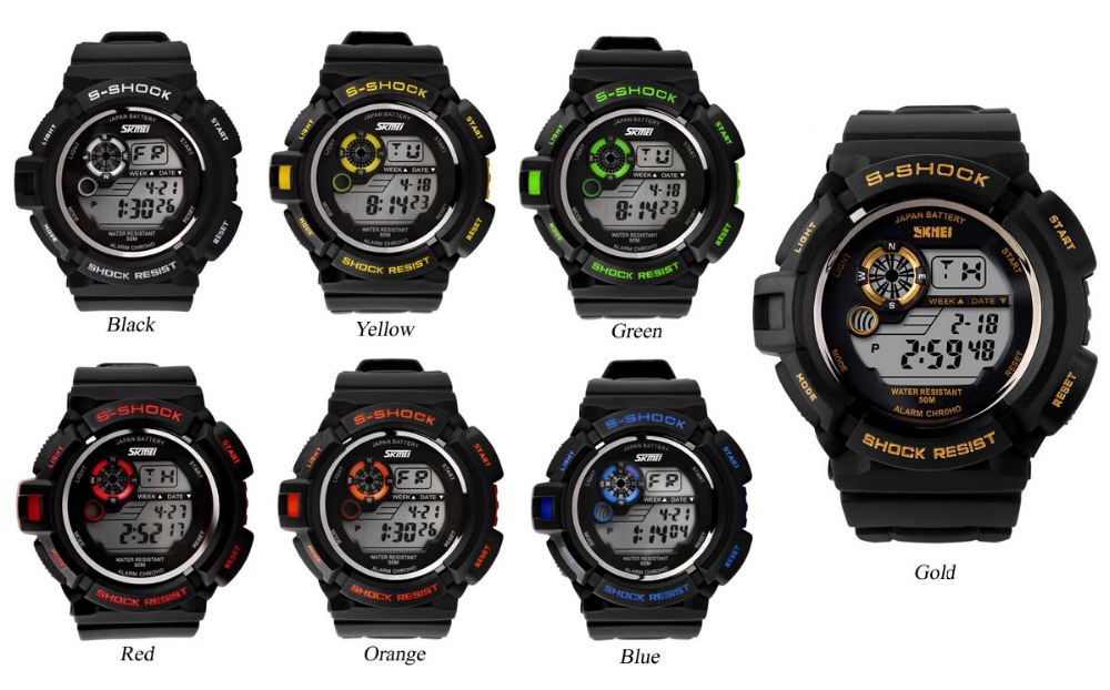 skmei G Style Digital Watch S Shock Men military army Watch water resistant Date Calendar LED