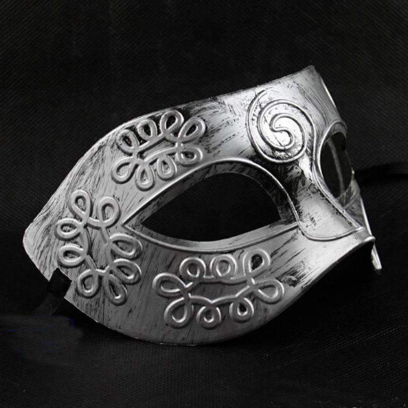 Rome Eyemask Gold Silver Black Masquerade Mens Fancy Dress Accessory Ball