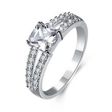 4pcs/Lot Cubic Zirconia Diamond Ring Silver Plated Ring