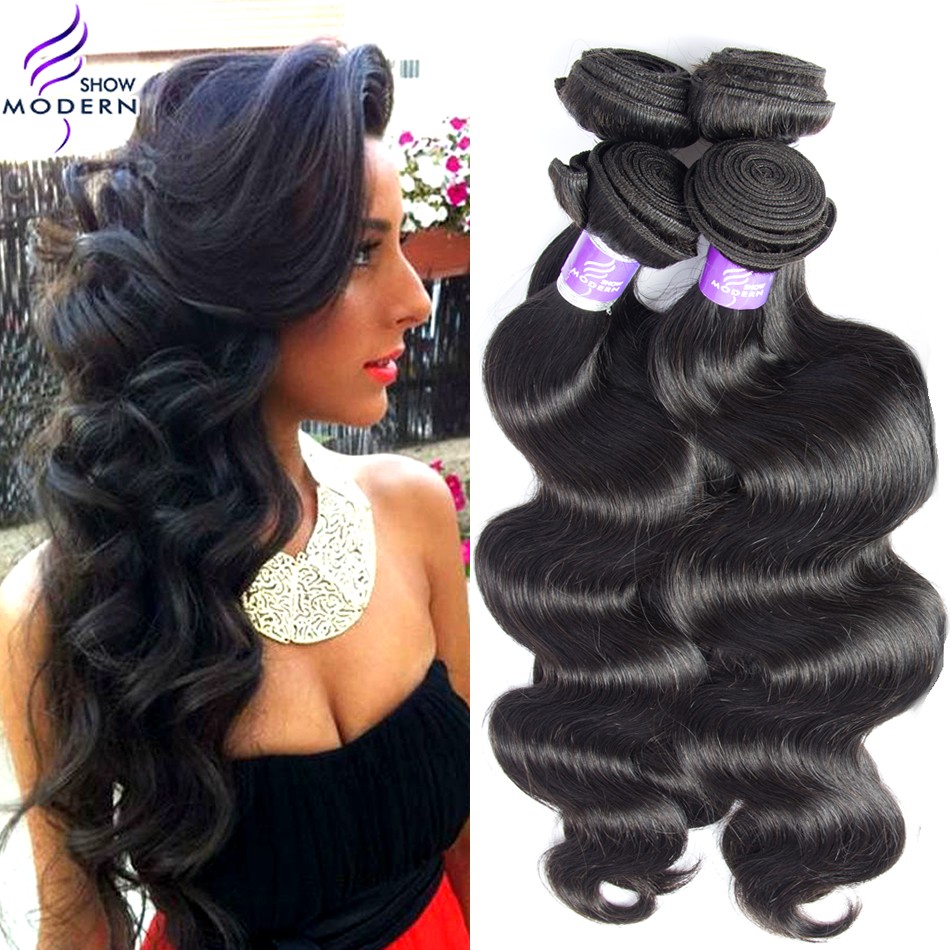 Brazilian Virgin Hair Body Wave 4 Bundles Natural Color Rosa Hair
