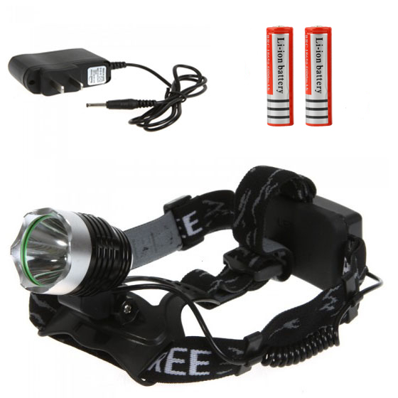 CREE XML T6 2000lm LED Headlamp Headlight Zoomable Torch Flashlight Camping Hunting HeadLamp+2*18650+EU/US Charger