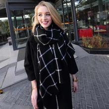 Women Warm Winter Scarves Large font b Tartan b font Check Plaid Scarf Shawl Blanket Wraps