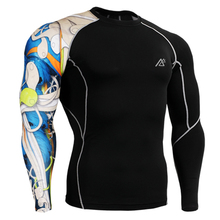 Mens Skin Tight Shirts Compression Gym Crossfit MMA T-Shirts Sports Bodybuilding Running Surfing Long Sleeves Tops for Running