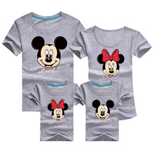 Mickey Cartoon Family Matching T Shirt Female Male Shirt Short Sleeve Matching Clothes Cotton Family Outfits Set Tees Top DC53