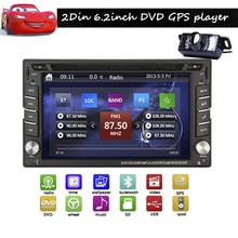 6.2inch In Dash Car headunit DVD Player Auto GPS 2DIN Car Stereo DVD Player Buletooth iPod-Aux Radio+Free rear Camera+GPS Map