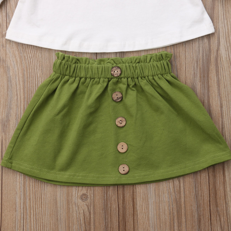KaiCran Clothes Baby Girl,Cute Deer Cartoon Print Long Sleeve Tops+Skirt Outfits Clothing Set Toddler Baby Girls 
