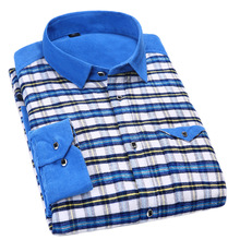 Soft Touch Retro Corduroy Multi Check Contrast Shirt Premium Pre-washed Men’s Tartan Brushed Long Sleeve Plaid Casual Shirt