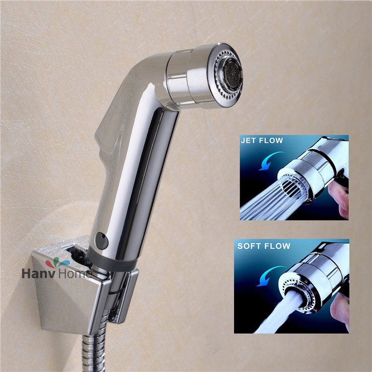 Two Function Toilet Bathroom Weel Hand held Diaper Bidet Spray Shower Set Shattaf Sprayer Jet Douche kit & Hose & Holder