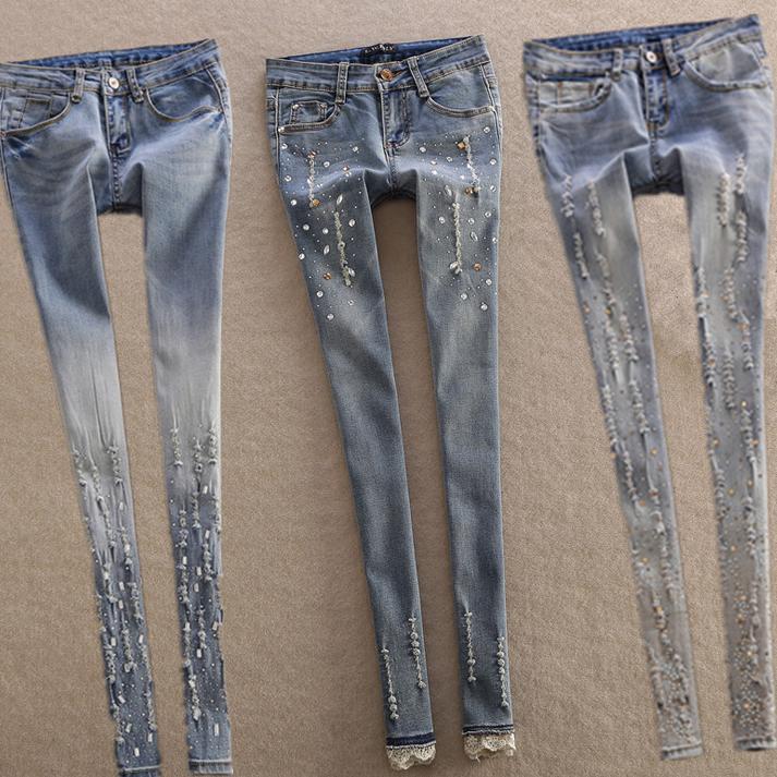 rhinestone baggy jeans