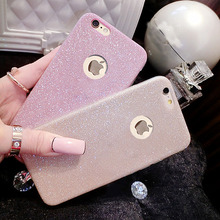 5S 6S Pink Color Phone Cases For iphone 5 6 6 plus 6s plus Case Mobile Phone Accessories TPU Soft Shining Golden Bling cover