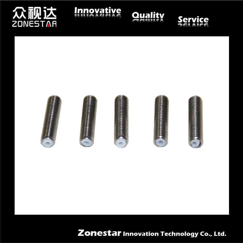 5PCS lot High Quality M6X26 Throat Nozzle White PTFE Teflon Tube Inside for MK7 MK8 Makerbot