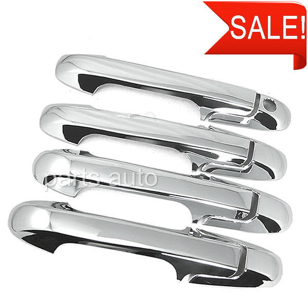 8x TRIPLE SILVER CHROME 4 DOOR HANDLE COVER MOULDING TRIM FOR HONDA ACCORD 03 ON