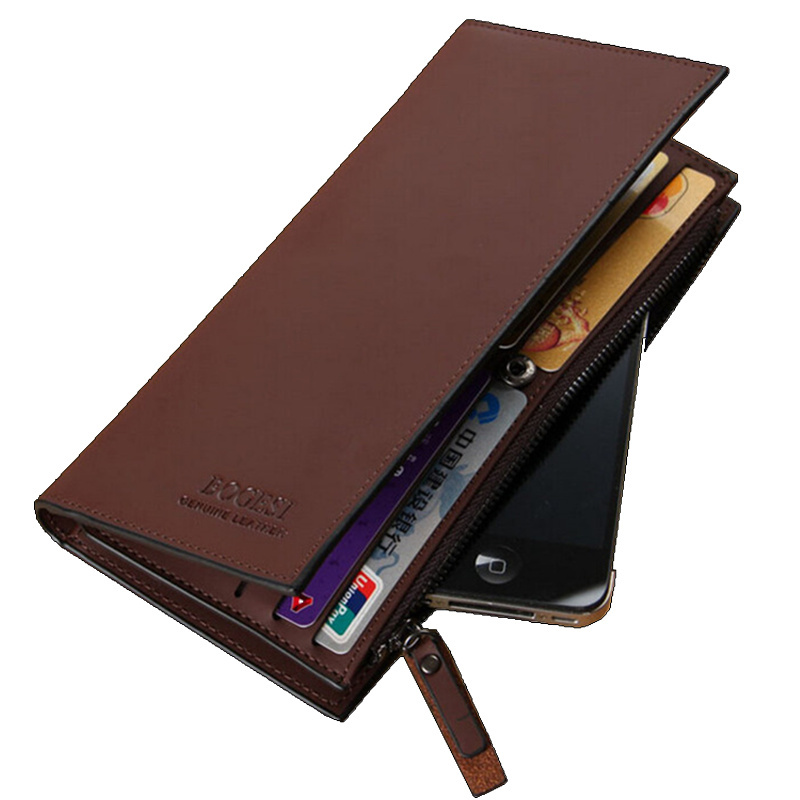 High quality Leather men s Wallets Wholesale leather purse long leather wallets Free Shipping
