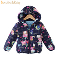 Next 2016 Winter Kids Graffiti Parkas Boys Girls Jackets Coats Baby Girl Cartoon Printing Jacket Hooded
