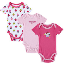 3 PCS LOT Carters Baby Boy Clothes Newborn Baby Romper Set Short Sleeved Cotton Baby Romper