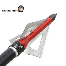 6pcs pack Hunting Steel Archery Arrowhead Broadhead 100 Grain 3 Fixed Blades 2 Cutting Arrow For