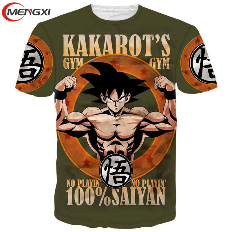 T shirt 3D Men Anime Dragon Ball T shirts Goku/Vegeta/Master Roshi Tshirts Tees Super Saiyan Dbz  Men Casual Tee Shirts #B2740