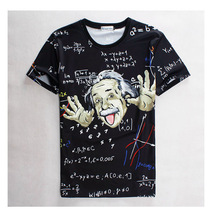 Math Science Einstein 3D Printed Funny T shirts Man T shirt Summer 2015 Short Sleeve Swag Clothing