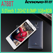 Original Lenovo A788T 5 inch Quad Core Andoird Smart Mobile Phone Dual Camera 8MP Back Camera 1G 8G good fast run cell phone