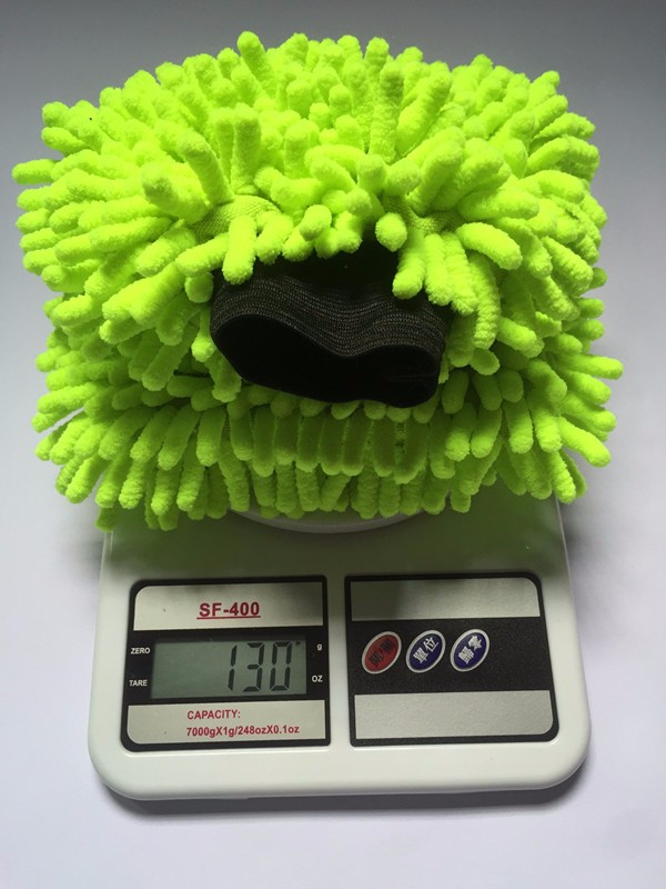Green Microfiber chenille glove (6)