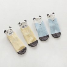 Children Sock Cartoon Cotton Fox Cat Printed Anti-slip Knee Sock Baby Kids Socks