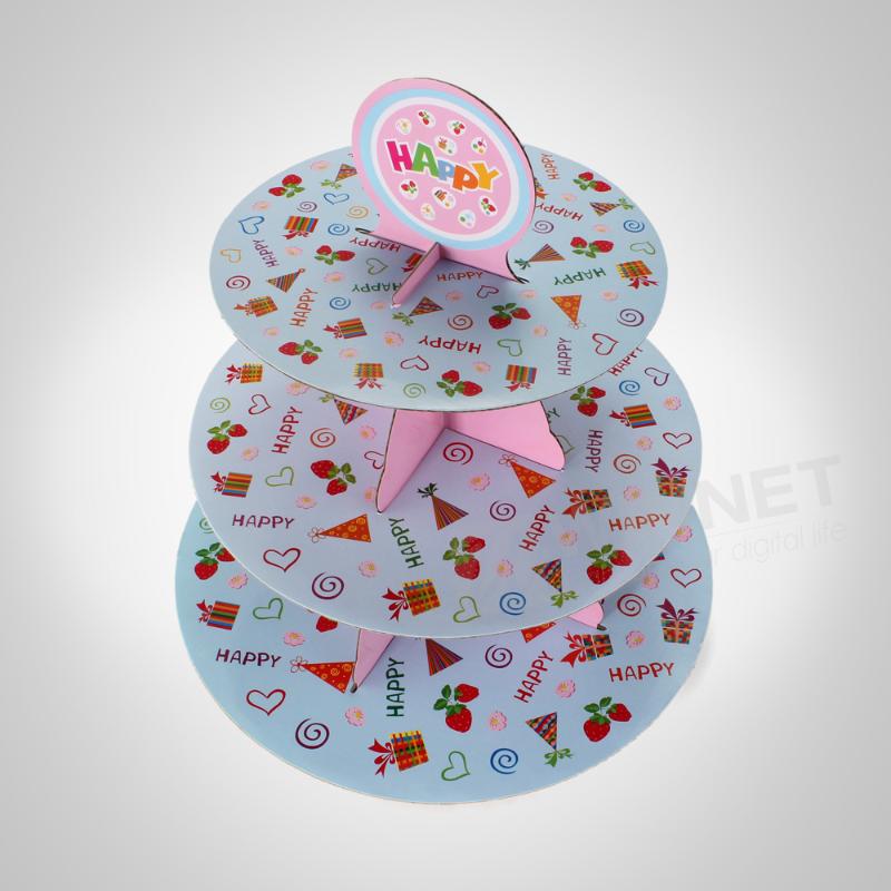 Party Birthday 3 Tier Cupcake Cake Muffin Stand