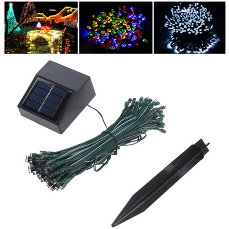 New 100 LED Holiday lighting String Fairy Lamp Solar Power White/warm white/blue/full Colors Lighting For Garden Christmas Party