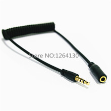 3.5mm Female to Male F/M Headphone Stereo Audio Extension Spring Coiled Cable 1M