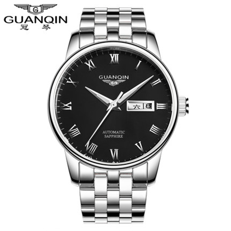 Фотография Original Top Brand GUANQIN Mechanical Men Watch Luxury Fashion Steel Watch Men Clock Waterproof Wristwatches Relogio Masculino