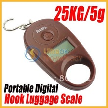 Niza 25 KG / 5 g LCD portátil pocket Mini Digital con gancho escala del equipaje de Brown nuevo envío gratis superior #8