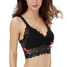 Women Sexy Lace V Neck Push Up Tank Top Half Cami Sports Bra One Size Black White Y5