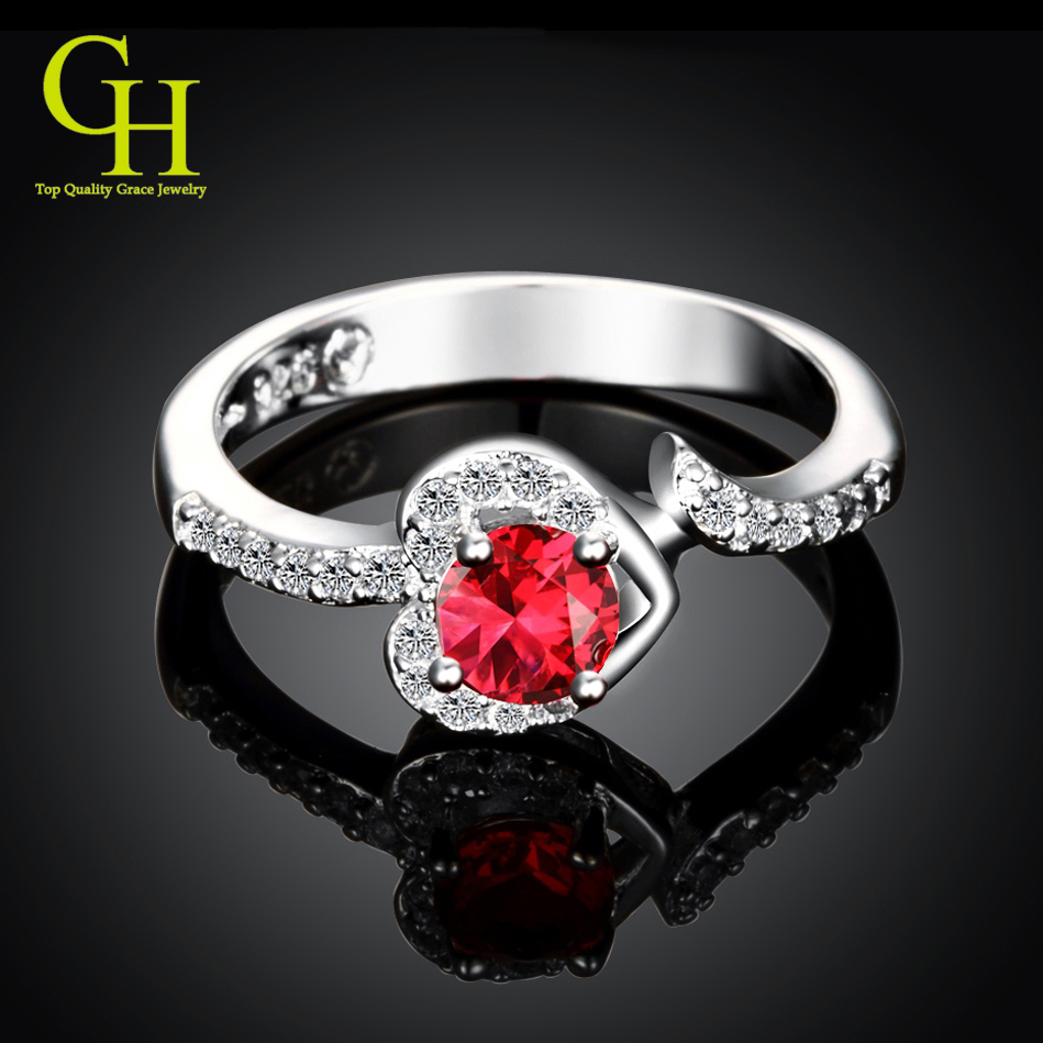 New Ruby Jewelry 925 Sterling silver rings for women CZ Diamond wedding ring Party anel feminino