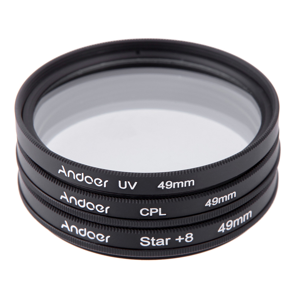 Andoer 49    UV + CPL +  8-         Canon Nikon Sony 