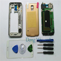 Gold Original Mobile Phone Replacement Full Housing Cover Case Screen Glass Lens For Samsung S5 Galaxy