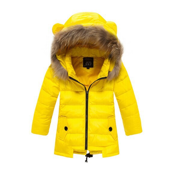 Retail 1Pc Baby Girls Winter Coat Jackets For Girls With A Hood Children Brand Medium-Long Casual Duck Down Coat Outwear CC1567