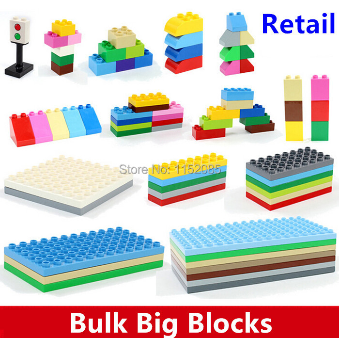 Retail Bulk Big Building Blocks Accessory 2*2 2*4 2*8 4*8 8*8 Dots Compatible with Original Lego Duplo Bricks Educational Toys