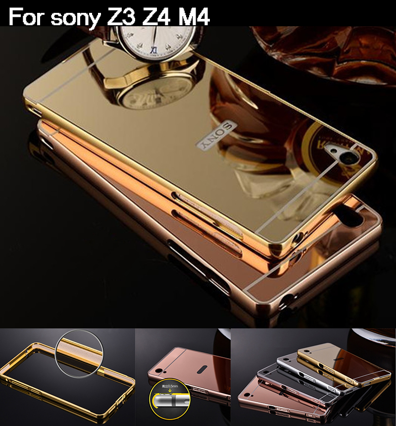 luxury aluminum mirror bumper for sony xperia m4 aqua luxury aluminum mirror bumper for sony xperia m4 aqua